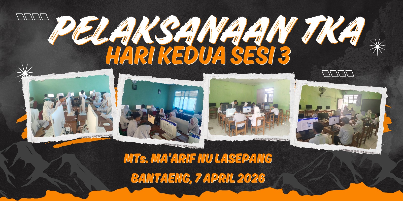 Pelaksanaan Tes Kemampuan Akademik (TKA) Tahun 2026 MTs. Ma’arif NU Lasepang Berlangsung Tertib 